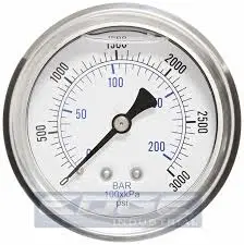 2.5-Inch Liquid-Filled Pressure Gauge – 1/4" Npt, 0–30 Psi Range 1