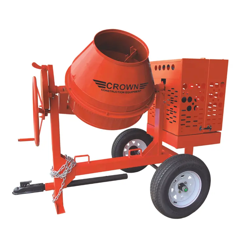 9-Cubic-Foot Towable Concrete Mixer – Crown Steel Drum, Baldor Electric Motor 1