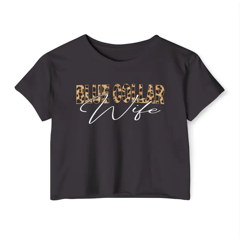 Blue Collar Cheetah Print Cropped Shirt 1