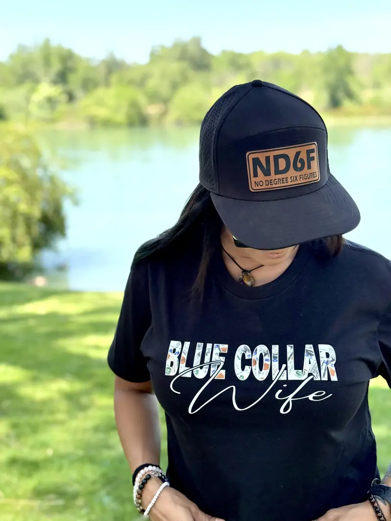 Blue Collar Wife Money Motif T-Shirt 1