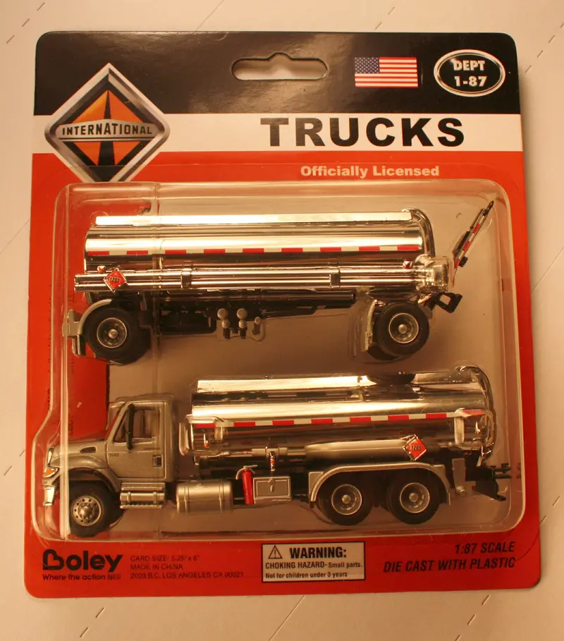 Boley Ho Scale Silver International Cab Double-Tank Semi-Trailer Rig – Model #4504-66 1