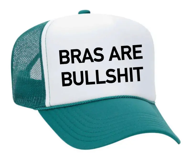 Bras Are Bullshit Unisex Trucker Cap 7