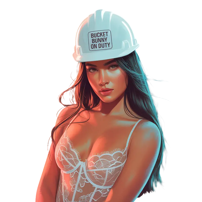 Bucket Bunny On-Duty Hard Hat Decal 1