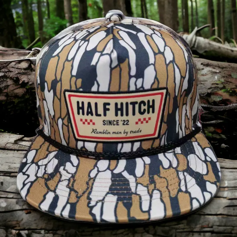 Camo Rope Vintage Flat-Brim Snapback Hat 1