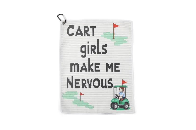Cart Girls Make Me Nervous Golf Towel 1