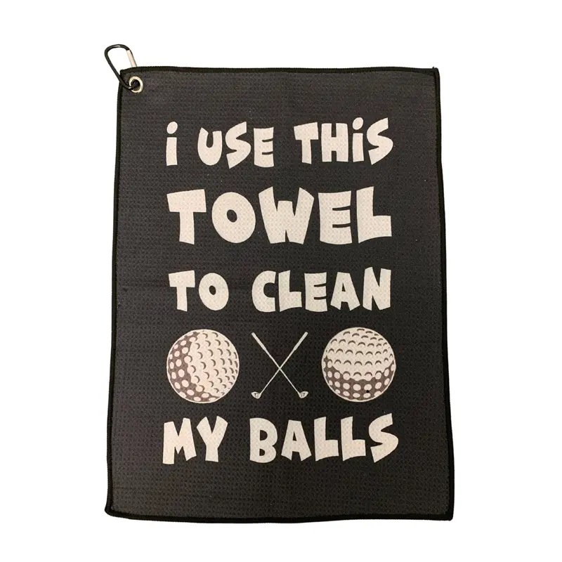 'Clean My Balls' Humorous Golf Towel – Novelty Gift For Golfers 1