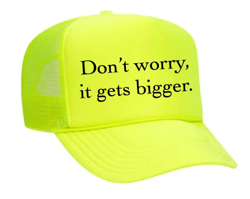 Confidently Growing Trucker Hat – Humorous Sizing Claim 24