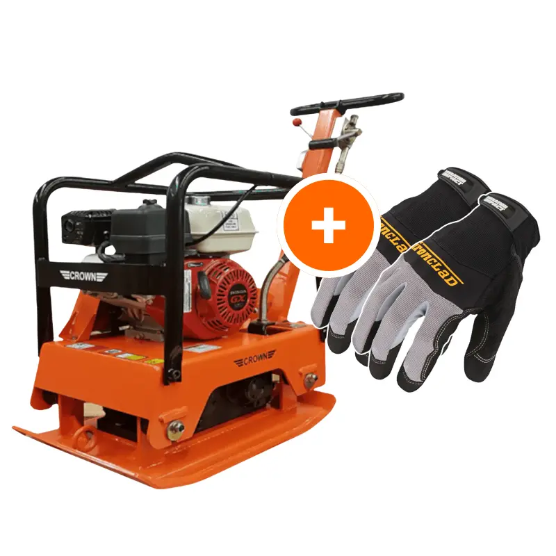 Crown Reversible Plate Compactor Powered By Honda Gx160 Engine – 5.5 Hp, 5,620 Lbs/Ft² Impact Force 1