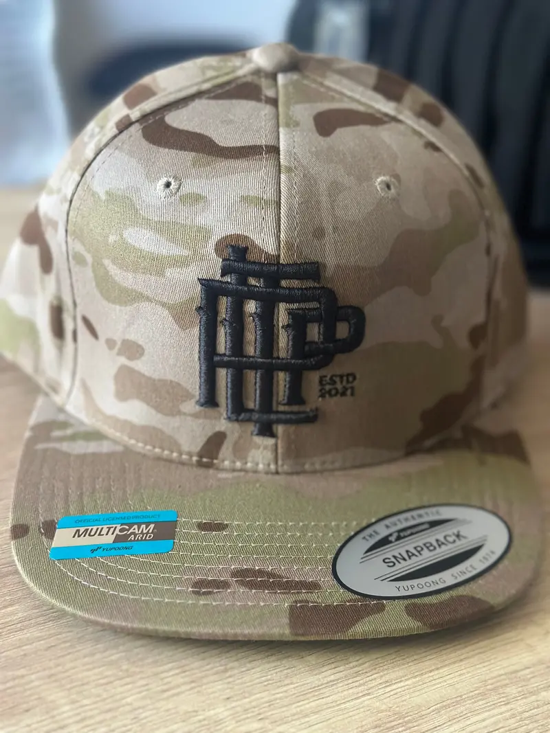 Desert Camo Black Snapback Cap 1