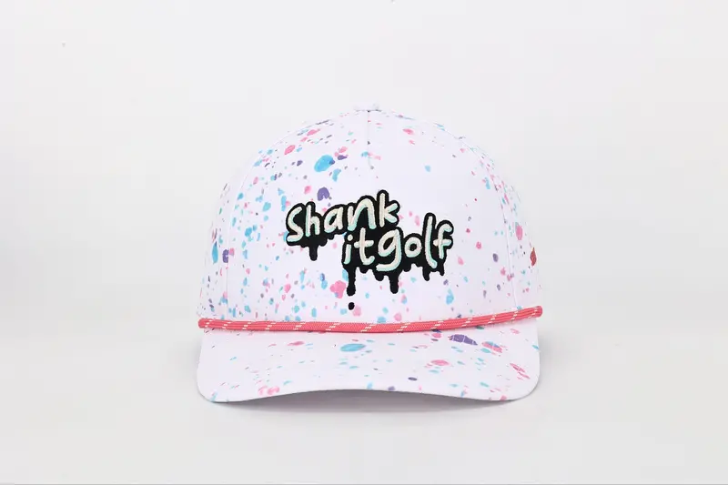 Drippy White Paint Splatter Golf Hat – Artistic Casual Cap 1