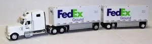 Freightliner Coronado Day Cab With Dual 28-Foot Drop Deck Trailers – Fedex 1