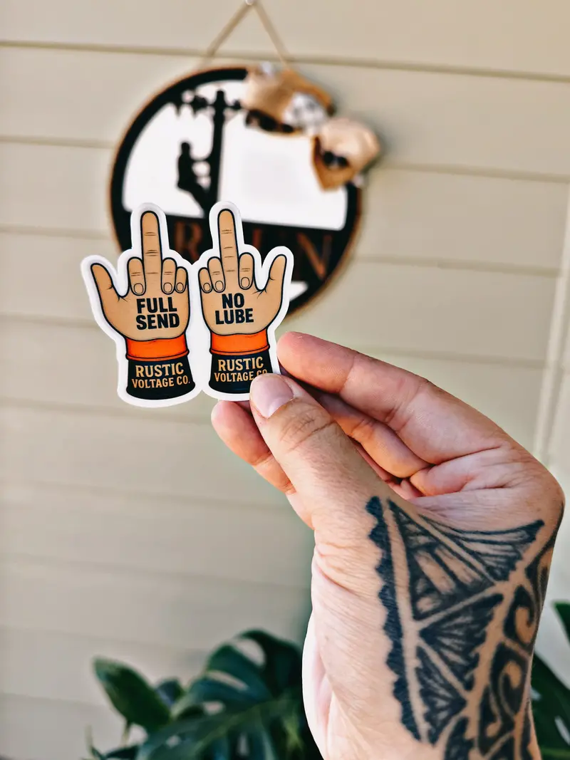 'Full Send, No Lube' Mechanic Humor Sticker 1