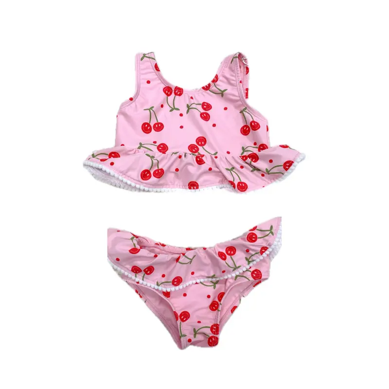 Girls' Smiley Cherry Swim Suit – Fun & Uv-Protective One-Piece 1