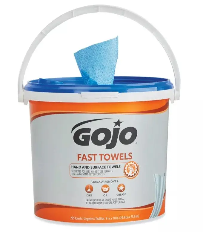 Gojo Heavy-Duty Hand Wipes – 225 Count Dispensing Pail 1