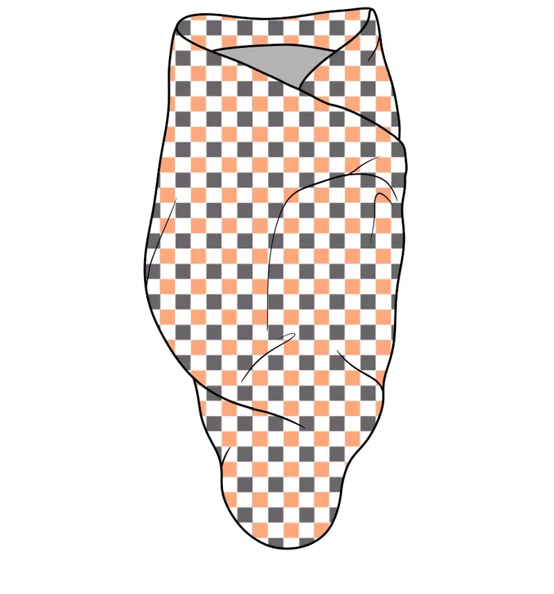 Halloween Checkered Boo Swaddle In Bamboo Spandex 1