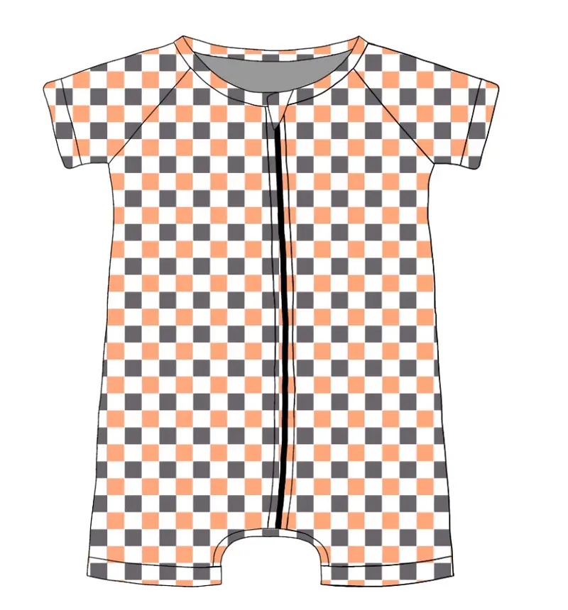 Halloween Musician Romper With Checkered Boo Design 1