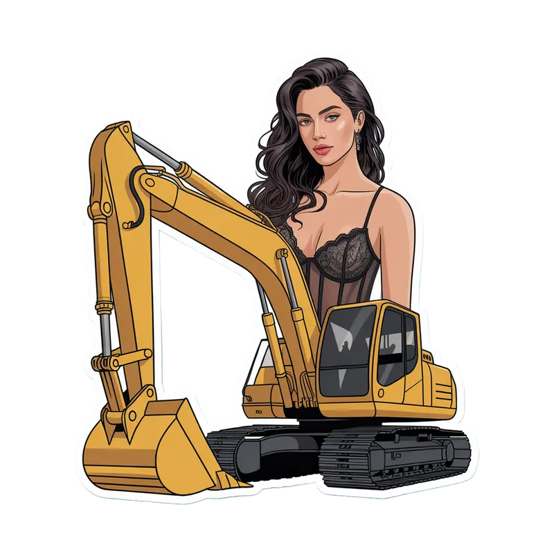 Heavy Equipment-Themed Hard Hat Decal 1