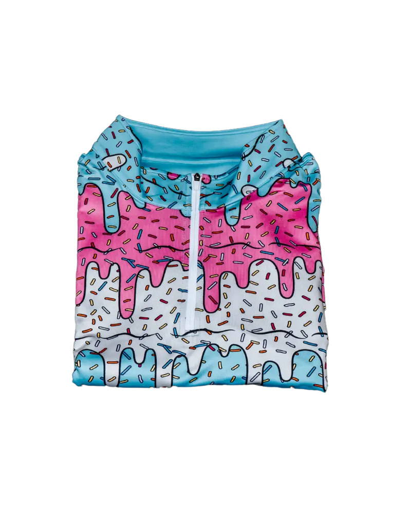 Ice Cream Print Quarter-Zip Pullover 1