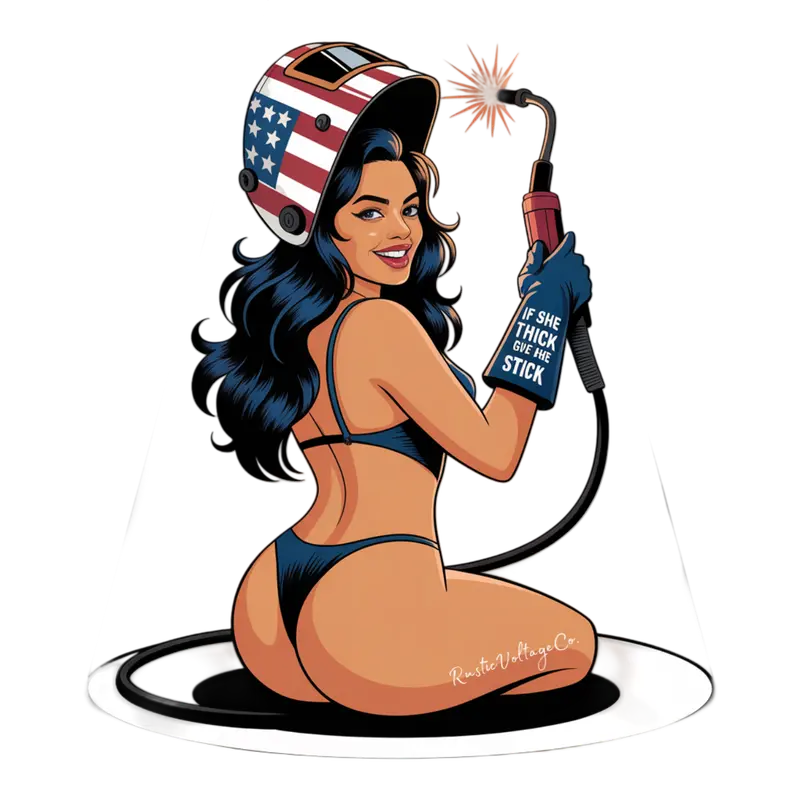 'If She Thick, Give Her The Stick' Playful Vinyl Decal 1