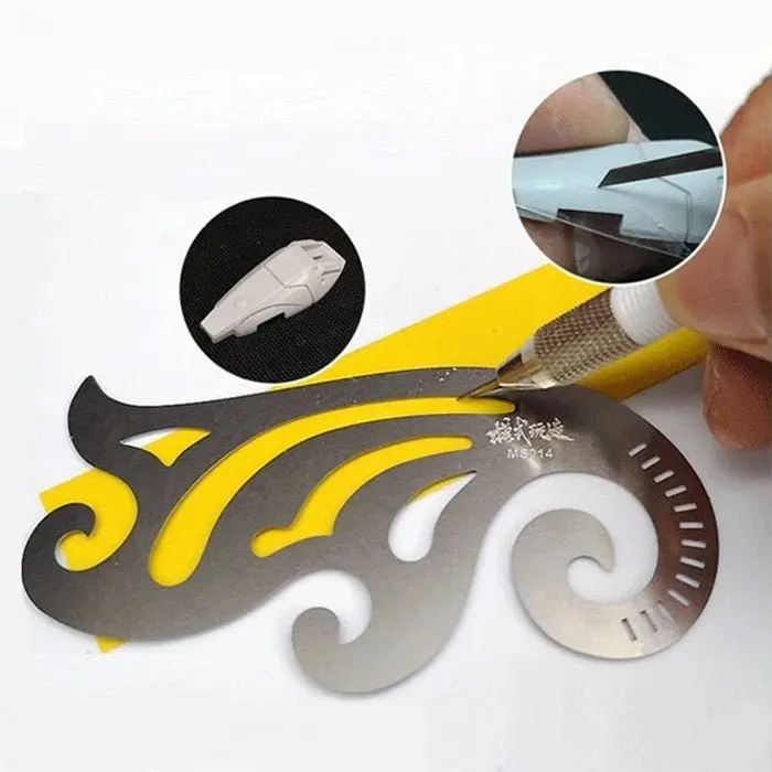 Infini French Curve Scribing Guide – Metal-Etched Panel Line Template 1