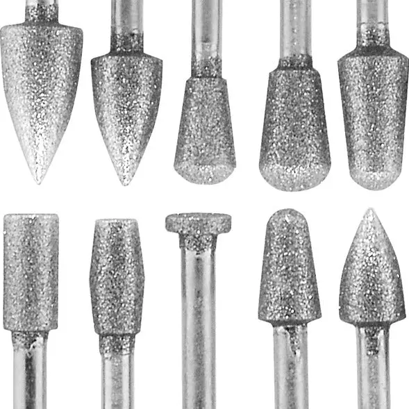 Jumbo Diamond Burr Set — 10 Pieces, 150 Grit 1