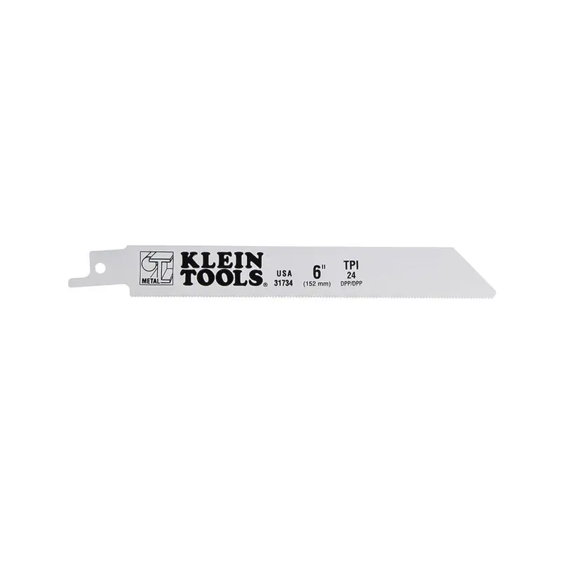 Klein 31734 Reciprocating Saw Blade – 6-Inch, 24 Tpi, Ideal For 18-Gauge Metal 1