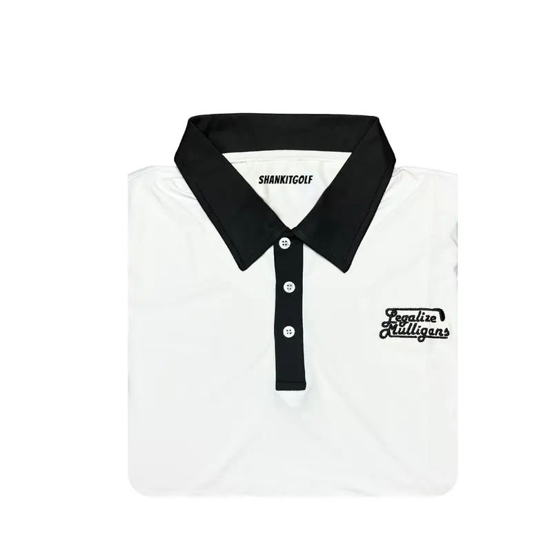 'Legalize Mulligans' White Performance Golf Polo 1