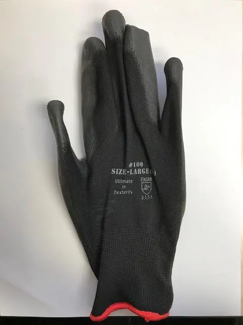 Light-Duty Work Gloves – Polyester-Polyurethane Coated, Size 9 (Model #100) 1