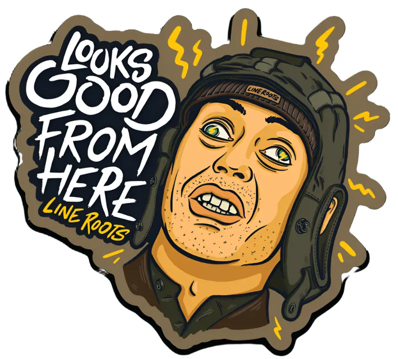 ‘Looks Good From Here’ Humorous Utility Worker Decal 1