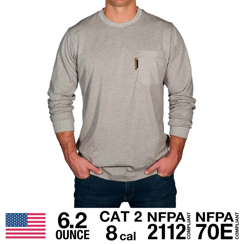 Men'S Breathable Long-Sleeve Flame-Resistant T-Shirt 1