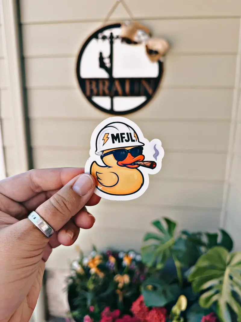 Mfjl Smokin Duck Hard Hat Sticker – Playful Vinyl Decal 1