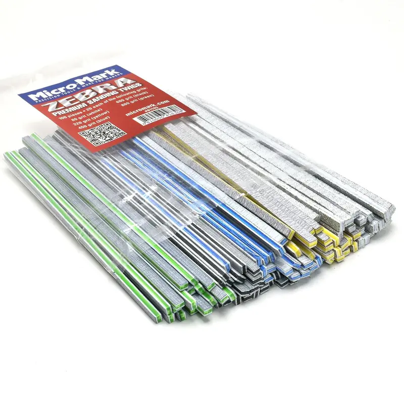 Micro-Mark Zebra Premium Sanding Twigs – 100-Pack Across 5 Grits 1