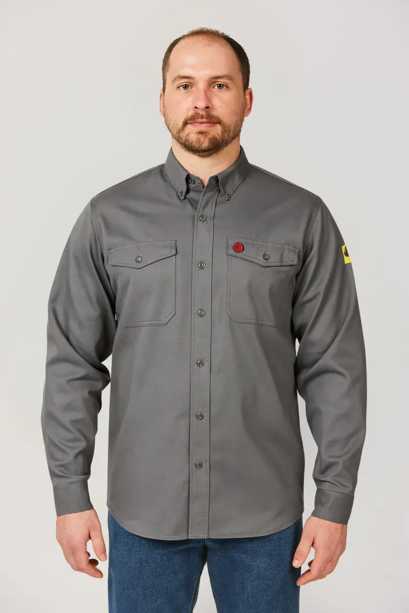 Nike Flame-Resistant Shield Work Button-Up Shirt – Grey 1