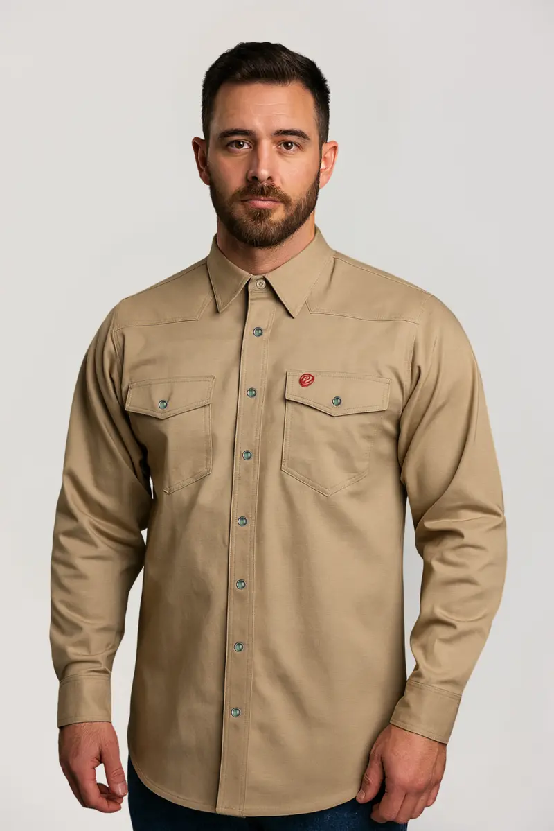 Nike Fr Khaki Black Eagle Crest Work Snap Shirt 1