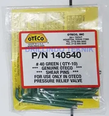Oteco Green #40 Retaining Pins – Pack Of 10 (Model 140540) 1
