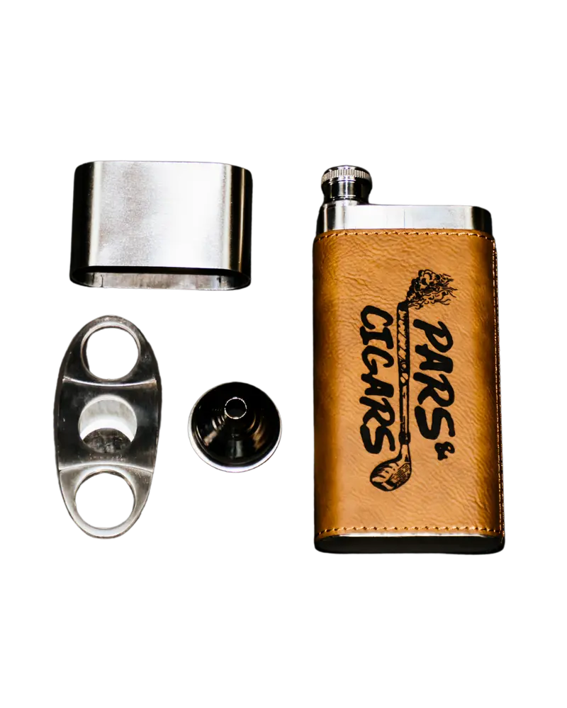 Pars & Cigars Dual-Function Cigar Holder And Stainless Steel Flask 1