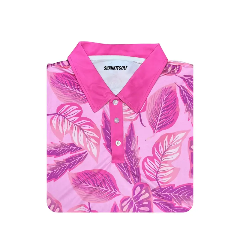 Pink Floral-Print Women’S Golf Polo 1