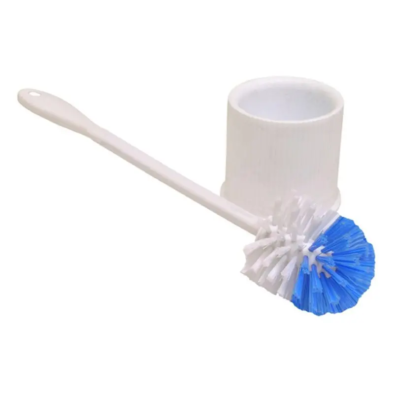 Plastic Toilet Brush With Integrated Bowl Holder 1