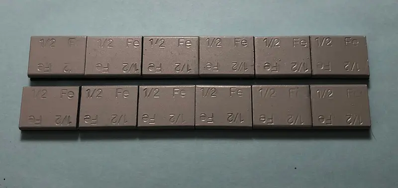 Ppw 13004 Steel Weight Pieces – 12-Pack, 0.5 Oz Each (5/8" × 7/8" × 3/16") 1