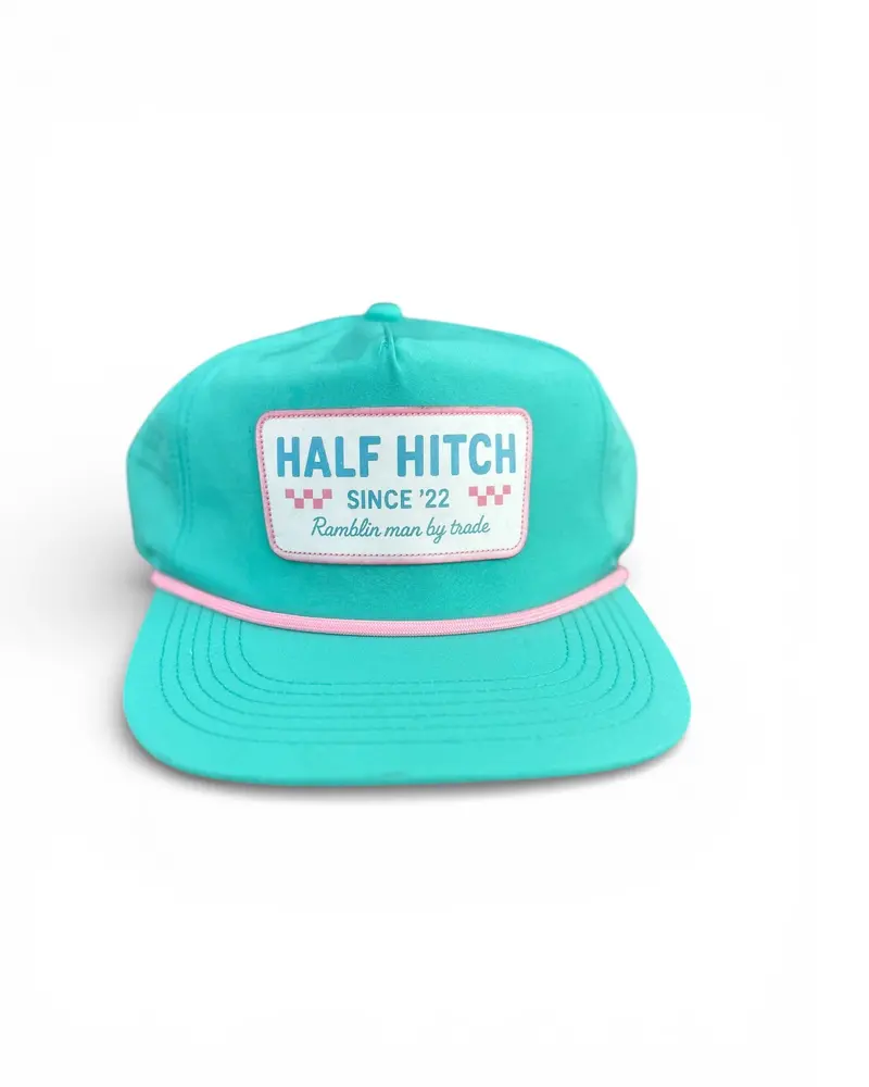 Seafoam & Pink Vintage Logo Hat – Retro-Inspired Cotton Cap 1