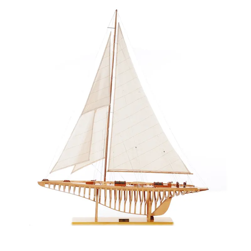 Shamrock Yacht Preassembled Open-Hull Nautical Model 1
