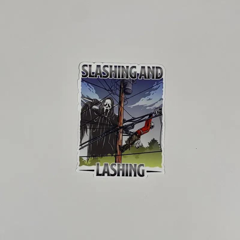 ‘Slashing And Lashing’ Vinyl Sticker 1