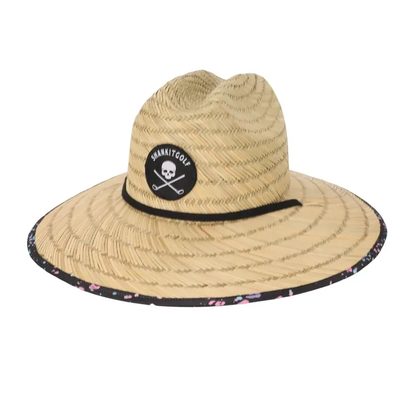 Straw Paint-Splatter Golf Hat 1