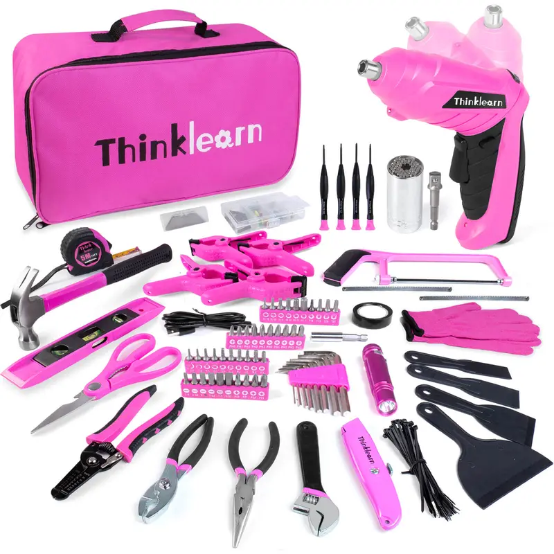 Thinklearn 205-Piece Pink Professional Tool Set – Tl1016 1