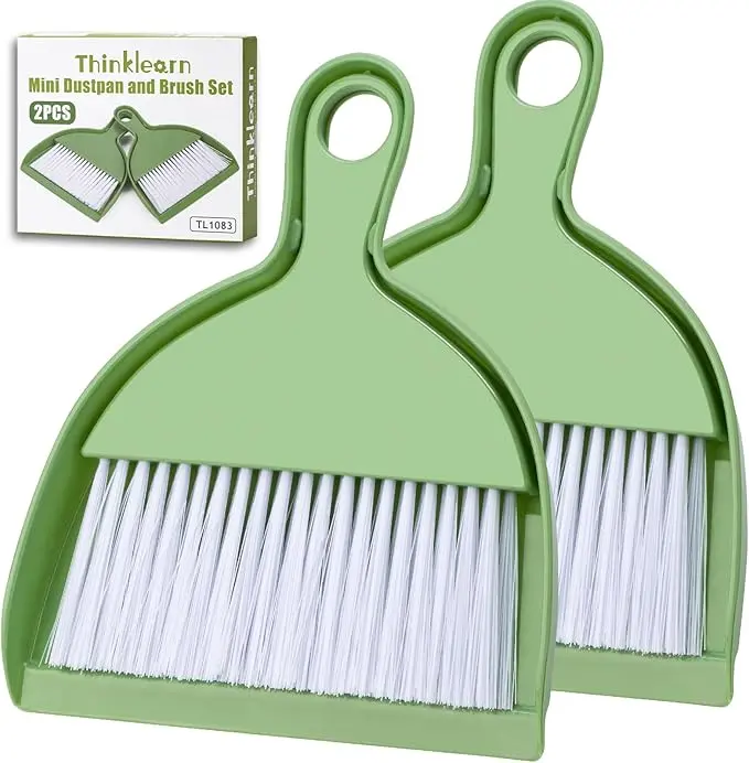 Thinklearn Compact 2-Piece Small Broom And Dustpan Set – Tl1083 1