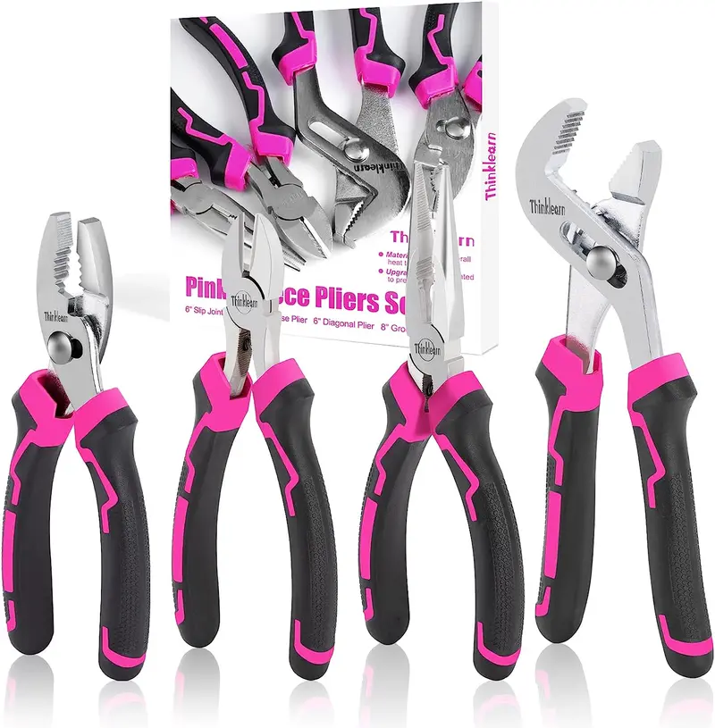 Thinklearn Pink 4-Piece Pliers Tool Set – Tl1025 1