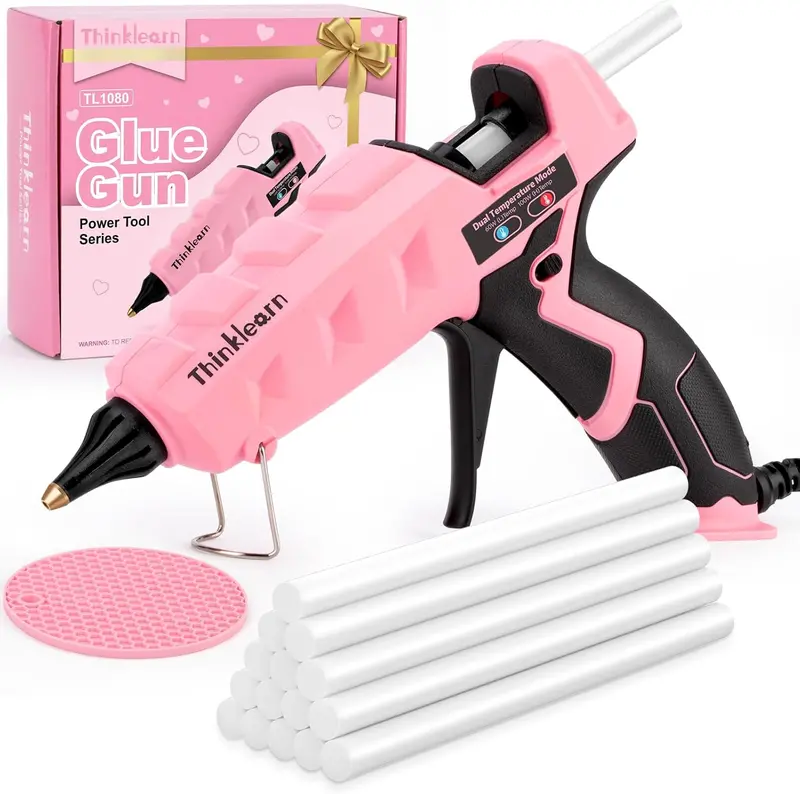 Thinklearn Pink Heavy-Duty Large Glue Gun Combo Set – Tl1080 1
