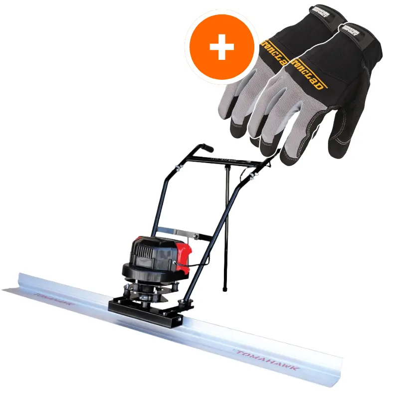 Tomahawk 36V Battery-Powered Screed With Aluminum Blade & Vibration-Resistant Gloves 1