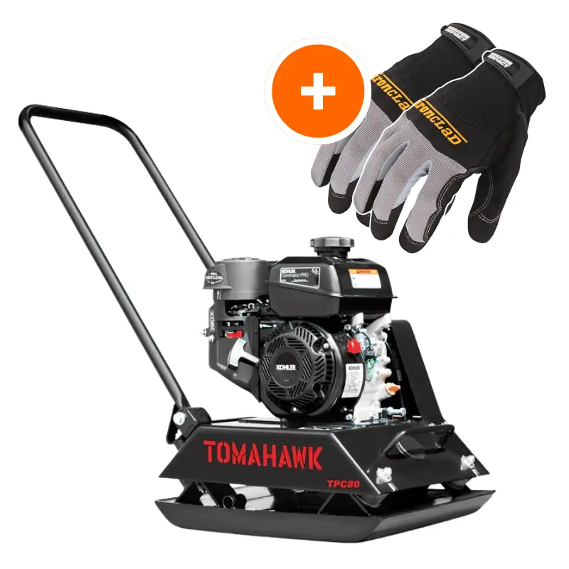 Tomahawk Tcp80 Plate Compactor With Kohler Engine For Dirt, Gravel, And Soil Stabilization 1