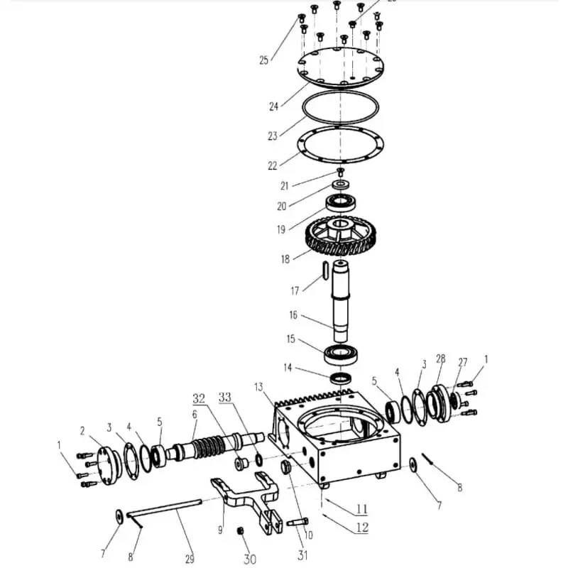 Trt46V Left Gearbox Unit For Ride-On Power Trowel 1